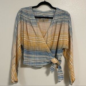 Free People Blouse Womens Small multicolor We the Free Maldives Cropped Wrap Top